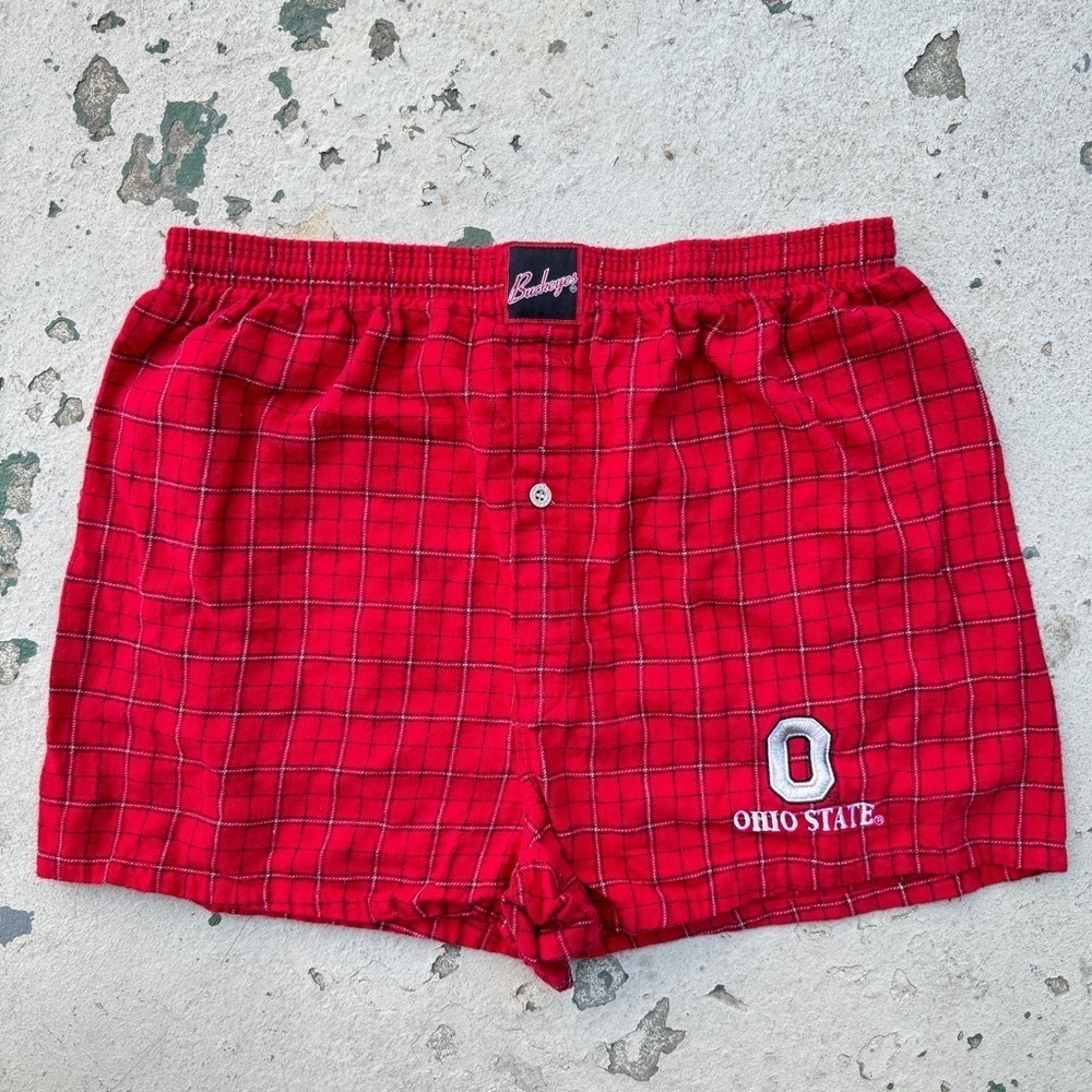 Ohio State Buckeyes Red Check Boxer Shorts - Picture 3 of 8